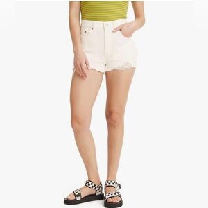 Levi’s | 501 White Distressed Shorts